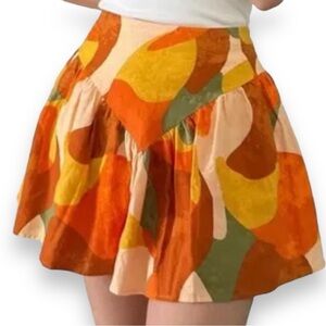 FE NOEL X‎ TARGET Mixed Paint Print Mini Skirt Plus Size 24 Linen Blend NWT